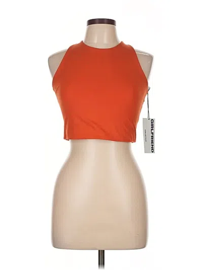 Pre-owned Girlfriend Collective Tank Top Orange Halter Neckline Tops