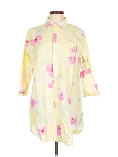 Pre-owned Polo Ralph Lauren 3/4 Sleeve Button Down Shirt In Yellow