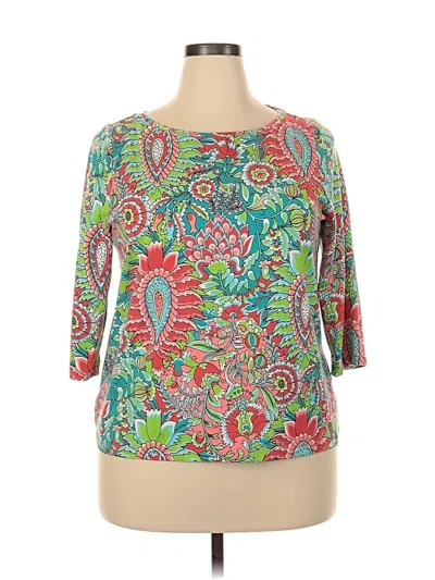 Pre-owned Talbots 3/4 Sleeve T-shirt In Green