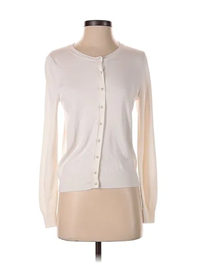 Pre-owned Ann Taylor Long Sleeve Blouse In White