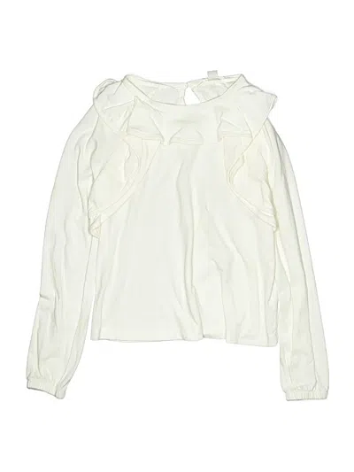 Pre-owned Crewcuts Kids' Long Sleeve Blouse In White