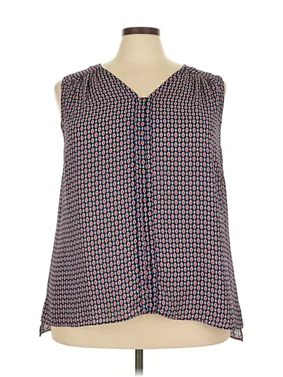 Pre-owned Roz & Ali Sleeveless Blouse In Blue