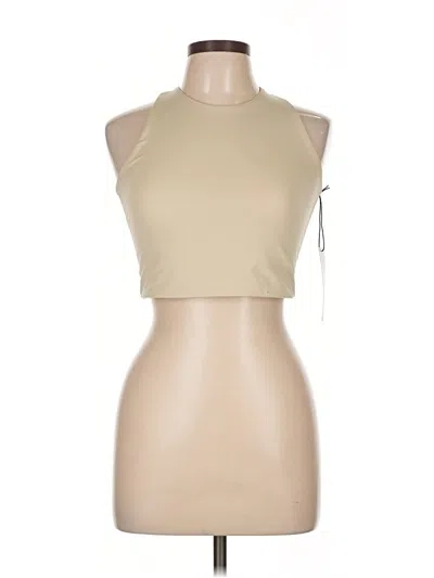 Pre-owned Girlfriend Collective Tank Top Tan Halter Neckline Tops In Brown