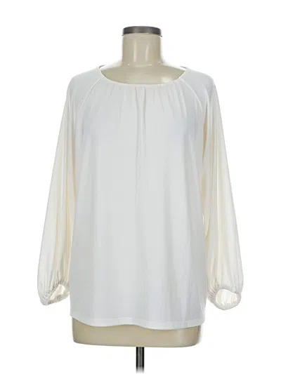 Pre-owned Banana Republic Factory Store Long Sleeve Blouse In White