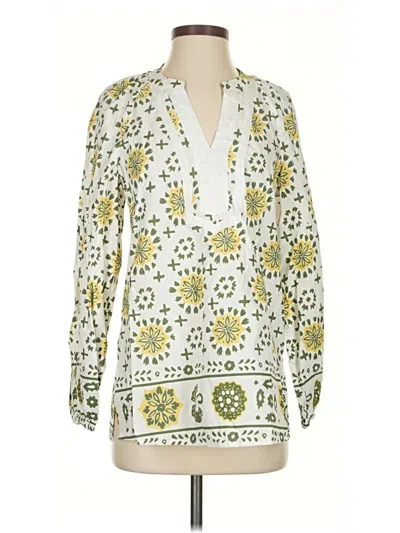 Pre-owned Charter Club Long Sleeve Blouse In Green
