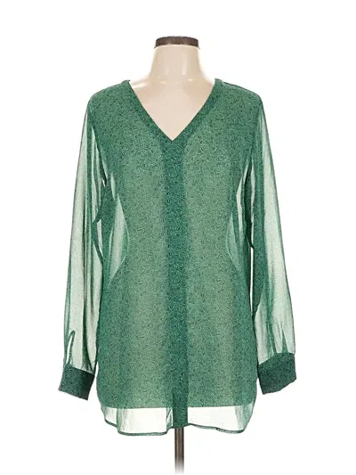 Pre-owned Cabi Long Sleeve Blouse In Green