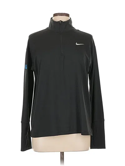Pre-owned Nike Long Sleeve Polo Shirt In Black