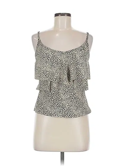 Pre-owned Ellen Tracy Sleeveless Top Ivory Strapless Neckline Tops In White