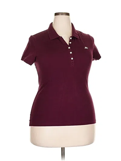 Pre-owned Aéropostale Short Sleeve Polo Shirt In Burgundy