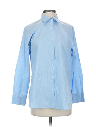 Pre-owned Uniqlo Long Sleeve Button Down Shirt In Blue