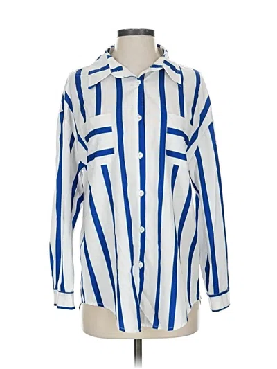 Pre-owned Unbranded Long Sleeve Blouse In Blue