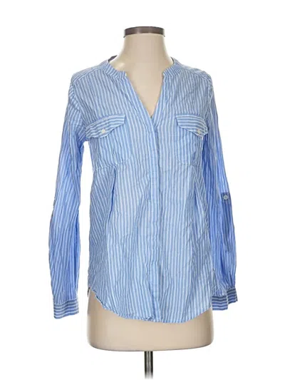 Pre-owned Joie Long Sleeve Button Down Shirt In Blue