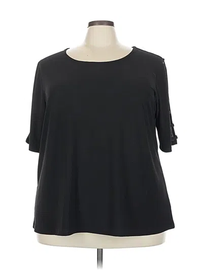 Pre-owned 89th & Madison Short Sleeve Top Black Boatneck Tops