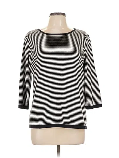Pre-owned Liz Claiborne 3/4 Sleeve Top Gray Boatneck Tops