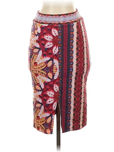 Pre-owned Maeve Casual Skirt In Burgundy