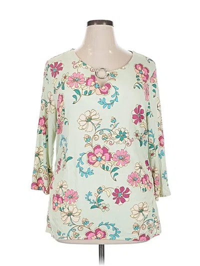 Pre-owned Jm Collection 3/4 Sleeve Blouse In White