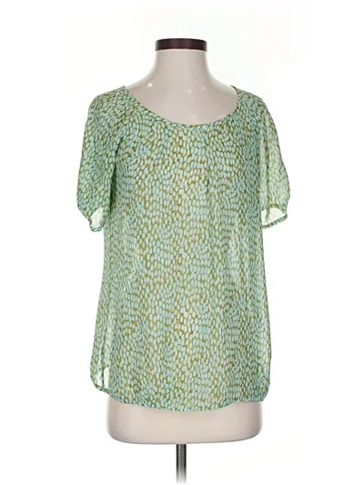 Pre-owned Cabi Short Sleeve Blouse In Green