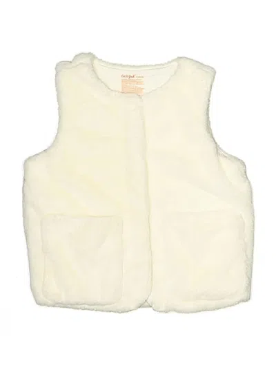 Pre-owned Cat & Jack Kids' Faux Fur Vest In White