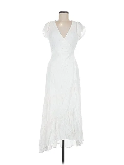 Pre-owned Drew Sleeveless Top White Plunge Neckline Tops