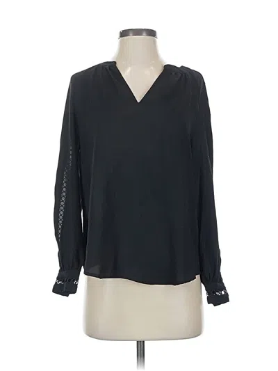 Pre-owned Ann Taylor Long Sleeve Blouse In Black