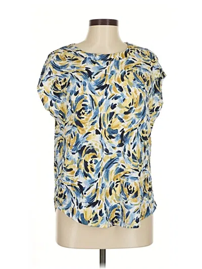 Pre-owned Jones New York Short Sleeve Blouse In Blue