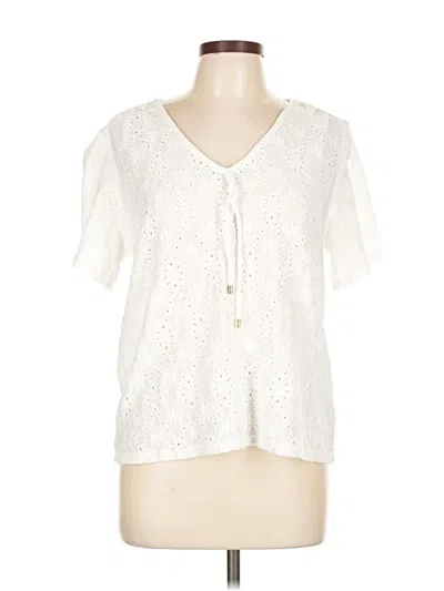Pre-owned Michael Michael Kors Short Sleeve Blouse In White