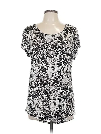 Pre-owned Simply Vera Vera Wang Short Sleeve Top Silver Scoop Neck Tops