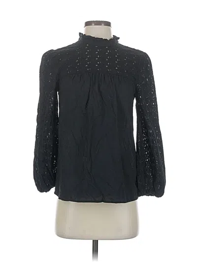Pre-owned Madewell Long Sleeve Blouse In Black
