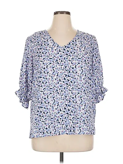 Well Worn 3/4 Sleeve Blouse In Blue