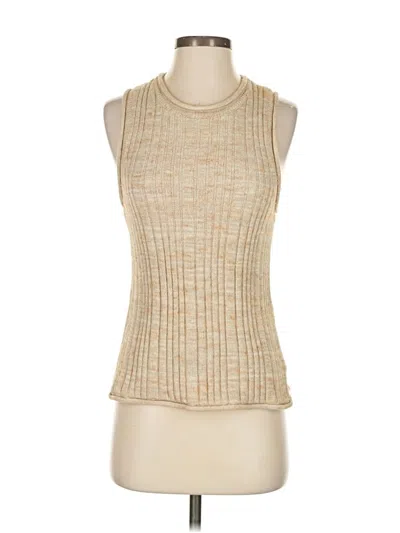 Pre-owned Pilcro Sleeveless Top Tan Strapless Neckline Tops In Brown