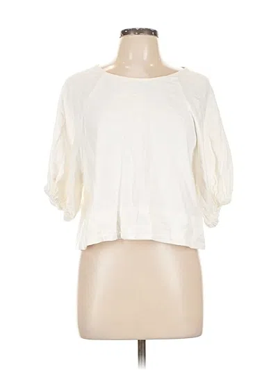Pre-owned House Of Harlow 1960 3/4 Sleeve Top Ivory Boatneck Tops In White