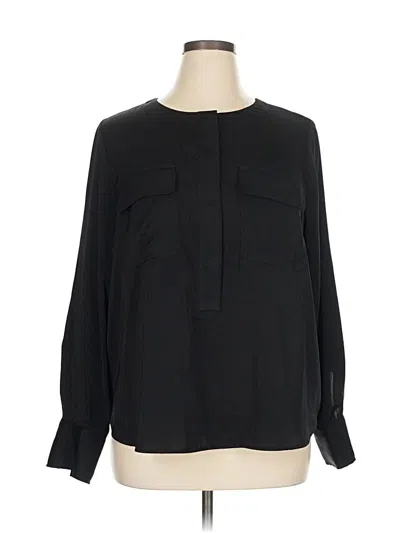 Pre-owned Banana Republic Factory Store Long Sleeve Blouse In Black