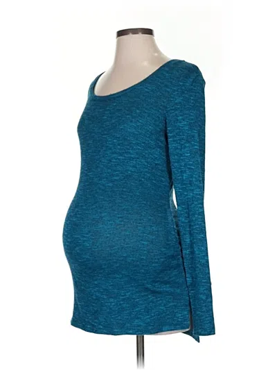 Pre-owned Liz Lange Maternity Long Sleeve T-shirt In Blue