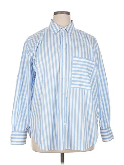 Pre-owned Ayr Long Sleeve Button Down Shirt In Blue