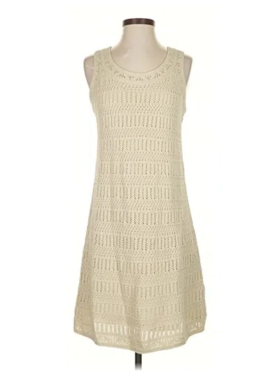 Pre-owned Jjill Casual Dress In White