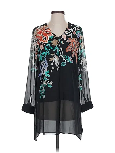 Pre-owned Chico's 3/4 Sleeve Blouse In Black
