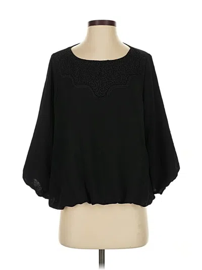 Pre-owned Chico's 3/4 Sleeve Blouse In Black