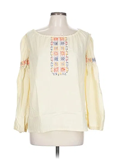 Pre-owned Unbranded 3/4 Sleeve Blouse In Yellow