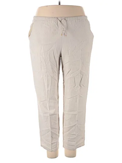 Pre-owned Alfred Dunner Linen Pants In Gray