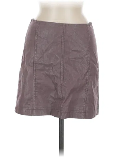 Pre-owned Free People Faux Leather Skirt In Gray