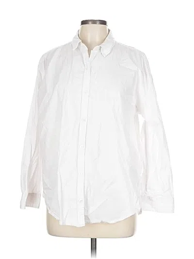 Pre-owned Gloria Vanderbilt Long Sleeve Button Down Shirt In White