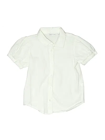 Pre-owned Janie And Jack Kids' Short Sleeve Button Down Shirt In White