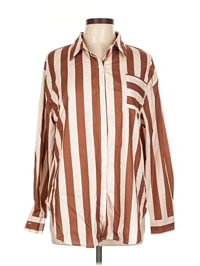 Pre-owned Unbranded Long Sleeve Blouse In Brown