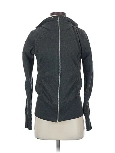 Pre-owned Champion Zip Up Hoodie In Gray