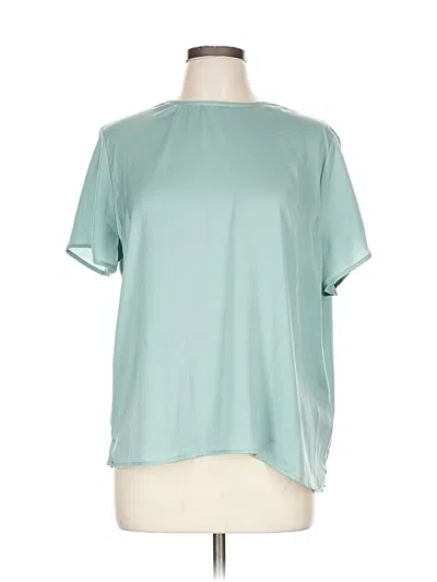 Pre-owned Banana Republic Factory Store Short Sleeve Blouse In Blue