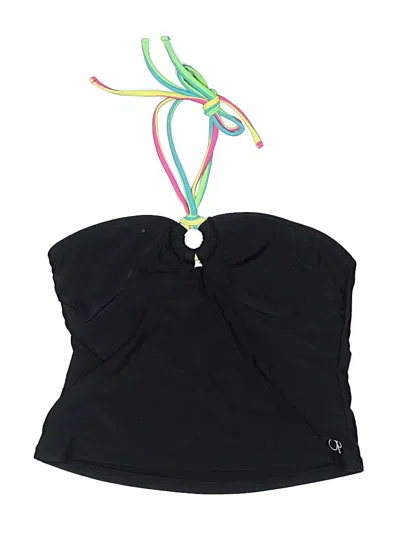 Pre-owned Unbranded Swimsuit Top Black Solid Pattern Swimwear