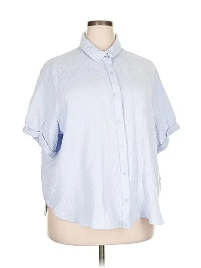 Pre-owned Dkny Jeans Short Sleeve Blouse In Blue