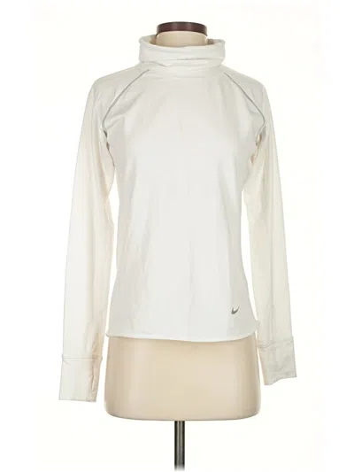 Pre-owned Nike Long Sleeve Top Ivory Turtleneck Tops In White