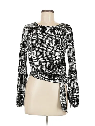 Pre-owned By & By Long Sleeve Blouse In Black