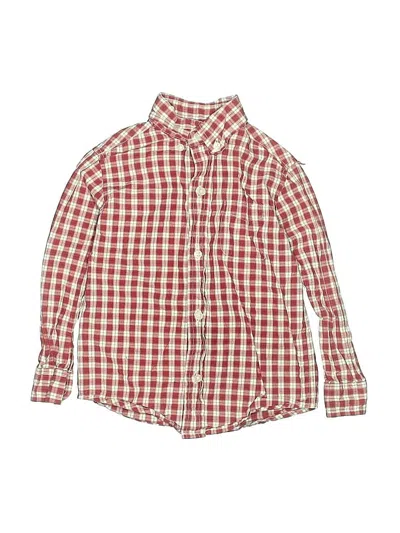Pre-owned Janie And Jack Kids' Long Sleeve Button Down Shirt In Red